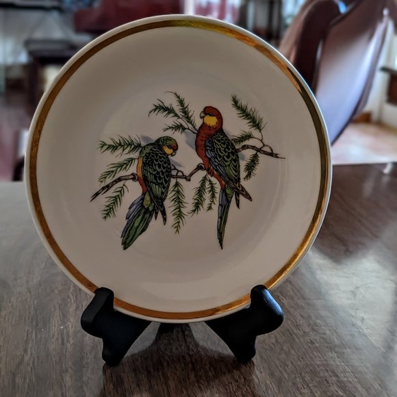 Vintage Leftmann Weiden Plate Bavaria W. Germany Colorful Birds-Bundle of 2 - Picture 7 of 9